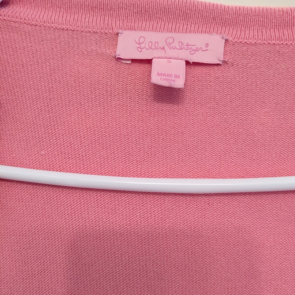 Pink Ruffled Cardigan Sweater - Picture 2 of 3